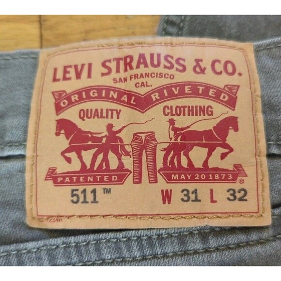 Levi's Jeans Men's 31 x 32  Gray 511 Slim Fit Stretch Denim Casual Pants EUC - Picture 9 of 9